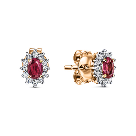 Серьги с рубинами и бриллиантами