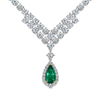 Колье с бриллиантами и изумрудом - фото 1 Колье с бриллиантами и изумрудом - фото 1