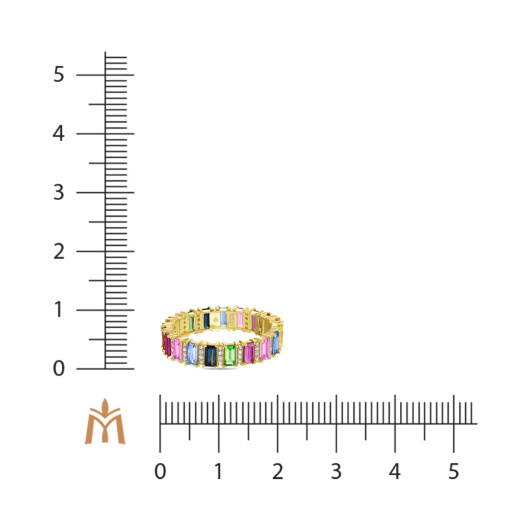 Кольцо с бриллиантами, гранатами, сапфирами и цветными сапфирами
