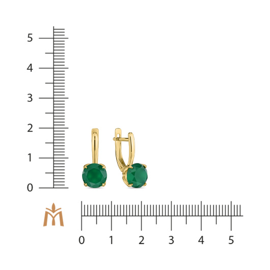 Серьги с агатами и эмалью