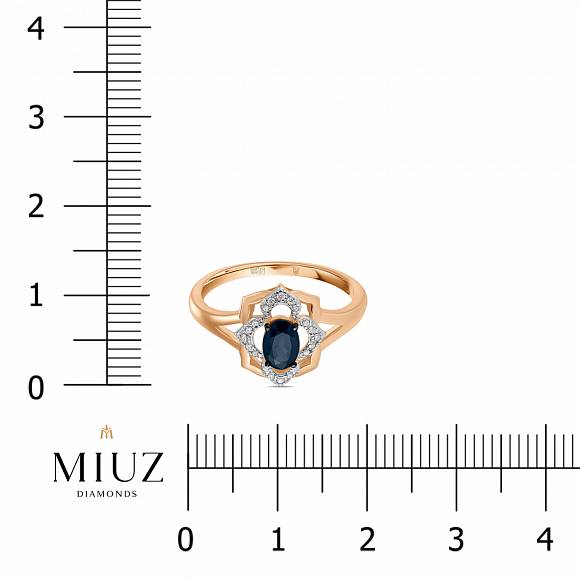 Кольцо с бриллиантами и сапфиром R2018-RR030015ASA - Фото 2