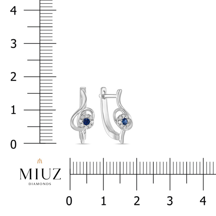Серьги с сапфирами и бриллиантами - фото 2