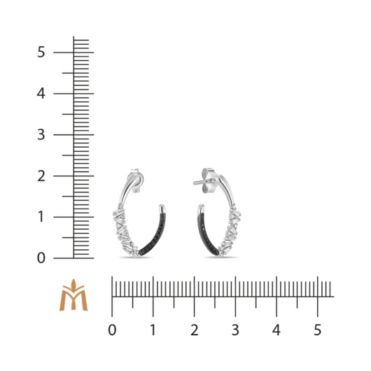 Серьги с бриллиантами и облагороженными бриллиантами