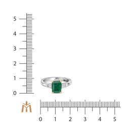Кольцо с изумрудом и бриллиантом