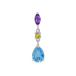 Подвеска с аметистом, топазом и цитрином