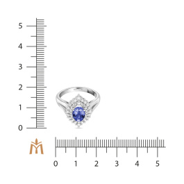 Кольцо с бриллиантами и танзанитом