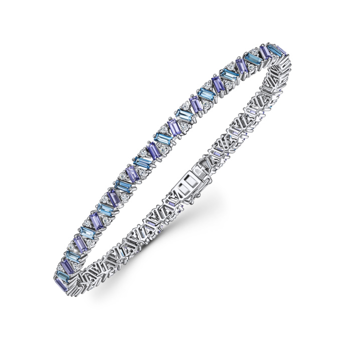 Браслет с бриллиантами, иолитами и лондон топазами - фото 1