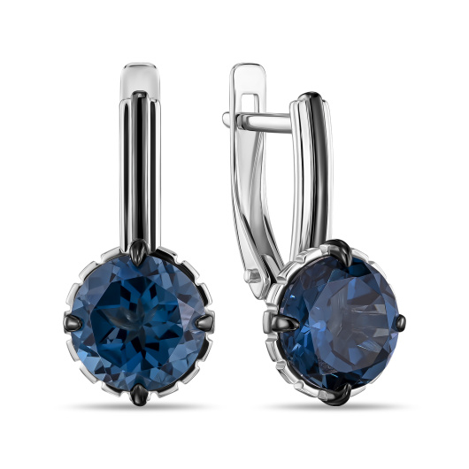 Серьги с лондон топазом