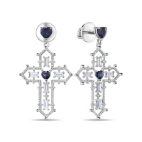 Серьги с бриллиантами и сапфирами - фото 1 Серьги с бриллиантами и сапфирами - фото 1