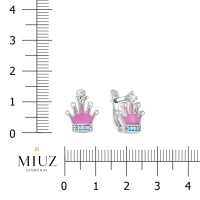 Серьги с эмалью и фианитами - фото 2