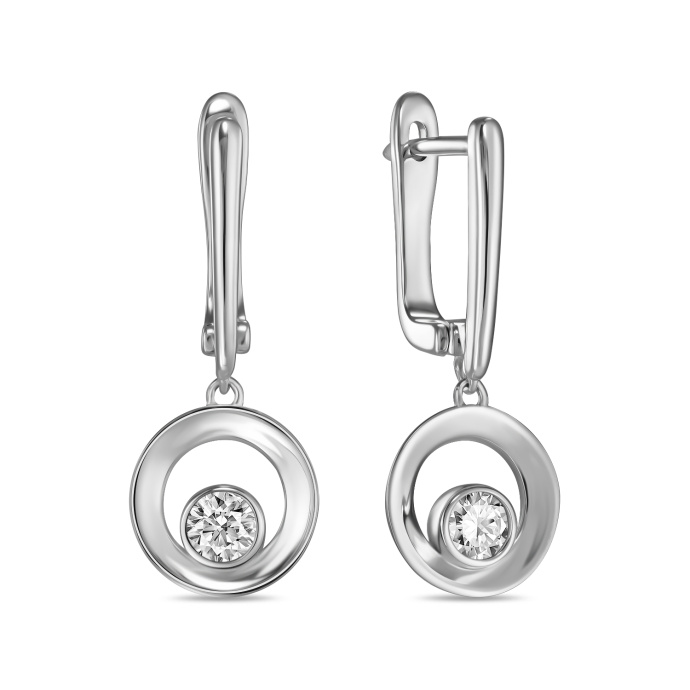 Серьги с фианитами - фото 1 Серьги с фианитами - фото 1