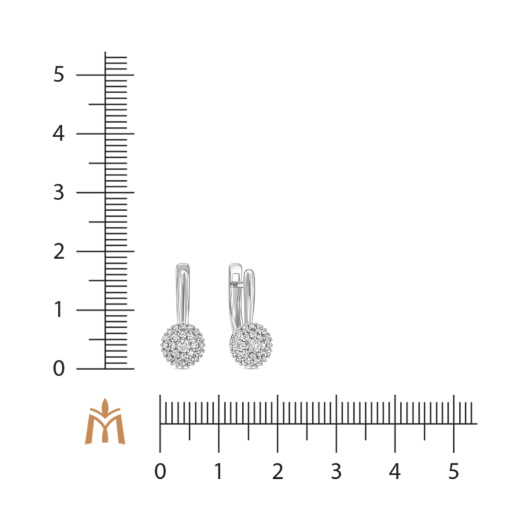 Серьги с фианитами