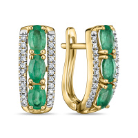 Серьги с изумрудами и бриллиантами - фото 1 Серьги с изумрудами и бриллиантами - фото 1