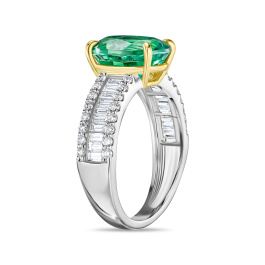 Кольцо с изумрудом и бриллиантом