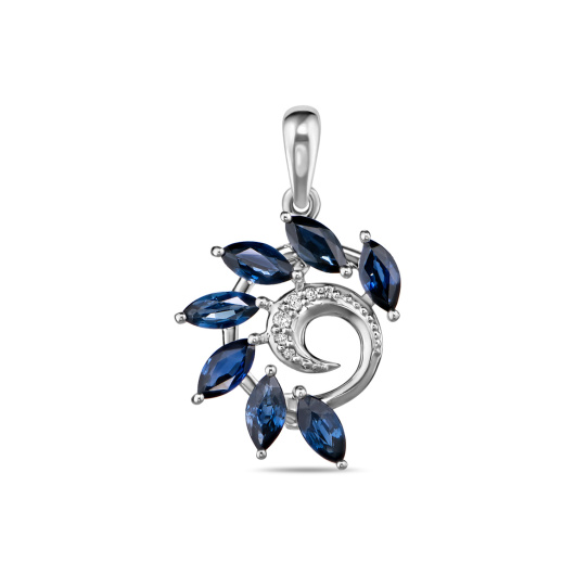 Подвеска с бриллиантами и сапфирами