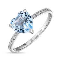 Кольцо с топазом и фианитами - фото 1 Кольцо с топазом и фианитами - фото 1