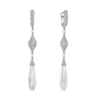 Серьги с бриллиантами, горный хрустальами и жемчугом - фото 1