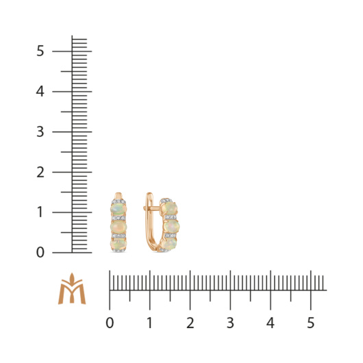 Серьги с бриллиантами и опалами