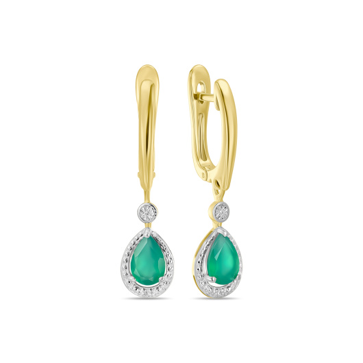 Серьги с агатами и бриллиантами