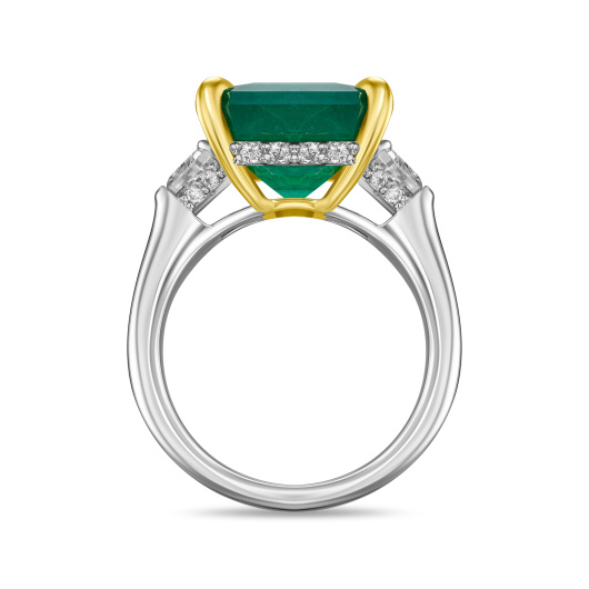 Кольцо с бриллиантами и изумрудом