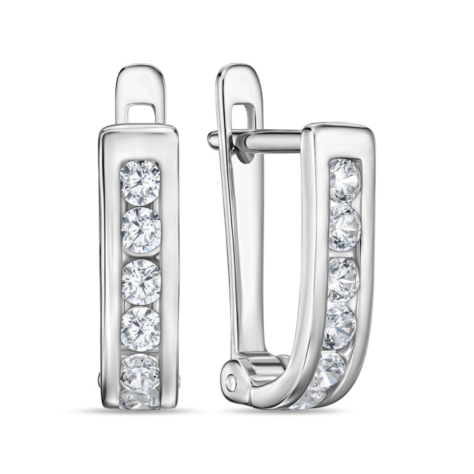 Серьги с фианитами - фото 1 Серьги с фианитами - фото 1