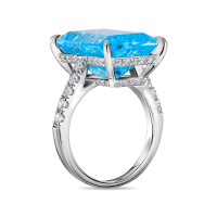 Кольцо с топазом и бриллиантом - фото 2