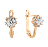 Серьги с фианитом - фото 1