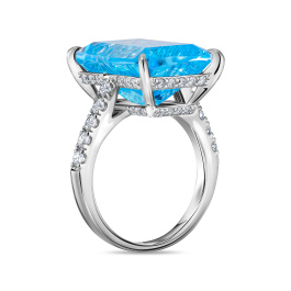 Кольцо с топазом и бриллиантом