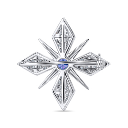 Брошь с бриллиантом и танзанитом