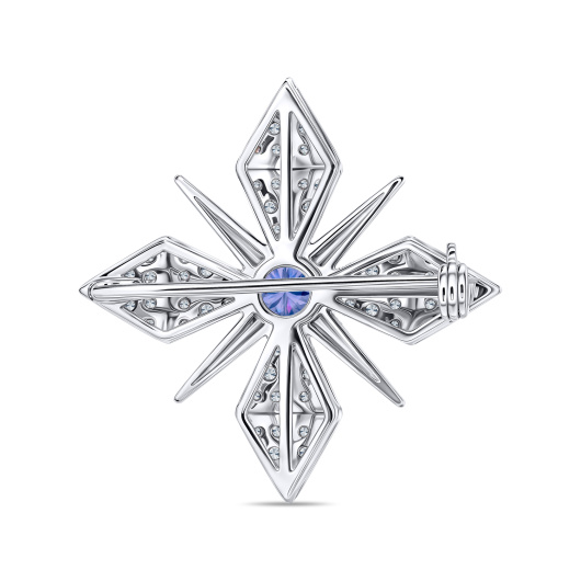 Брошь с бриллиантом и танзанитом