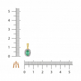 Подвеска с бриллиантами и изумрудом