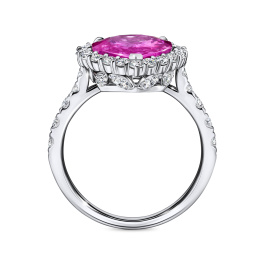 Кольцо с бриллиантами и цветными сапфирами