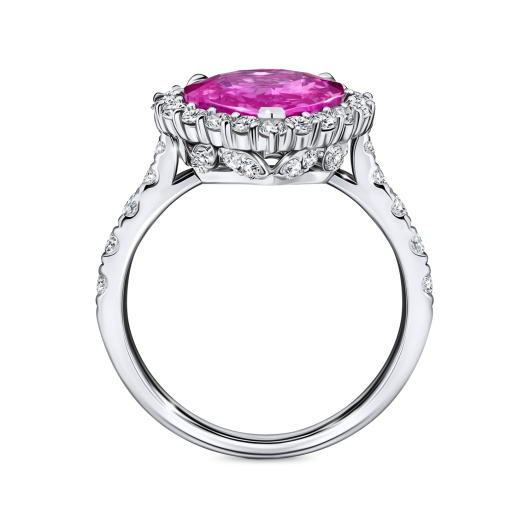 Кольцо с бриллиантами и цветными сапфирами