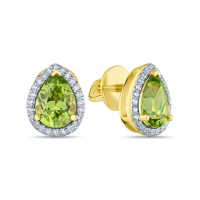 Серьги с бриллиантами и перидотами - фото 1 Серьги с бриллиантами и перидотами - фото 1