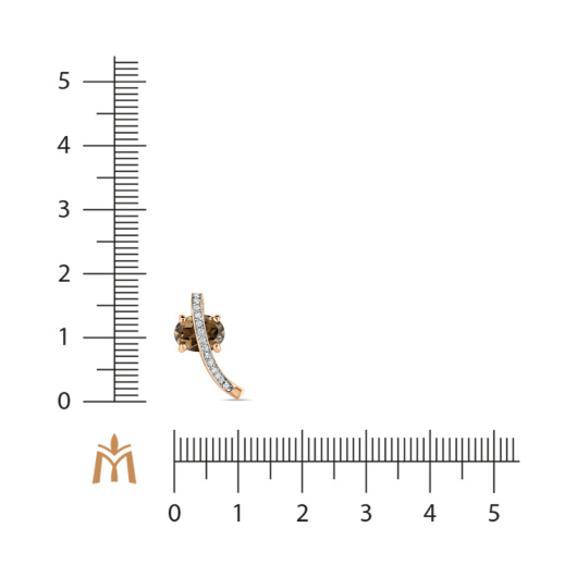 Подвеска с кварцем и бриллиантами