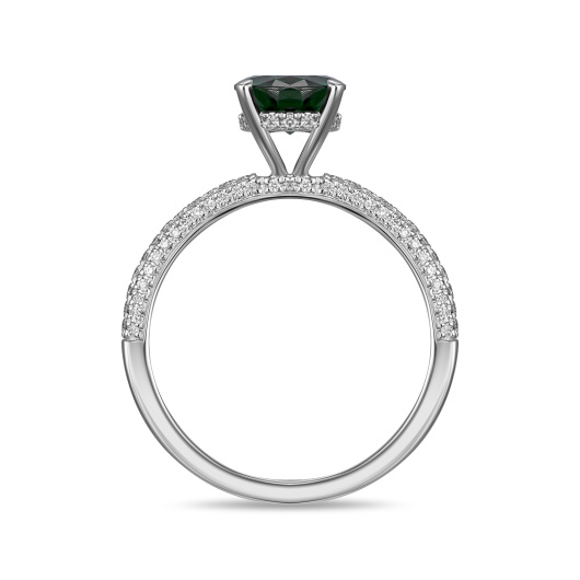 Кольцо с цаворитом и бриллиантами