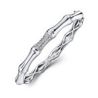 Браслет жесткий с бриллиантом - фото 1