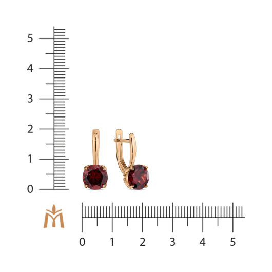 Серьги с эмалью и гранатами