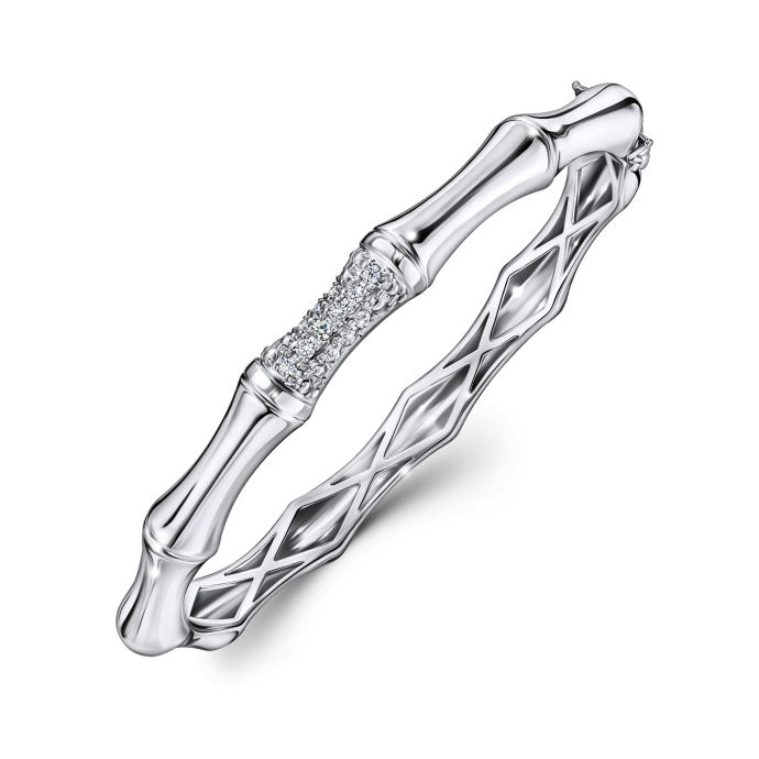 Браслет жесткий с бриллиантом - фото 1