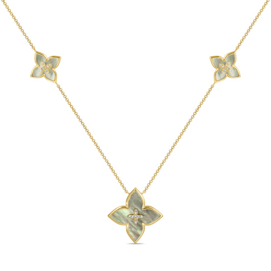 Колье с бриллиантами и перламутром