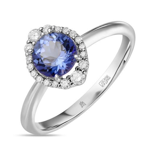 Кольцо с танзанитом и бриллиантами