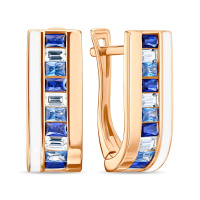 Серьги с эмалью и фианитами - фото 1 Серьги с эмалью и фианитами - фото 1