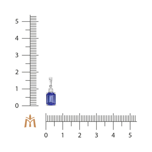 Подвеска с бриллиантом и танзанитом