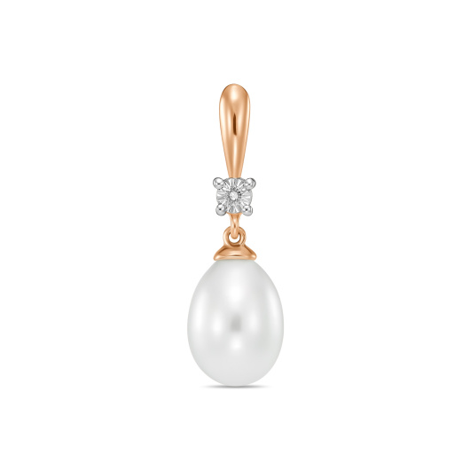 Подвеска с бриллиантом и жемчугом