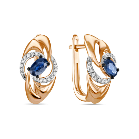 Серьги с бриллиантами и сапфирами