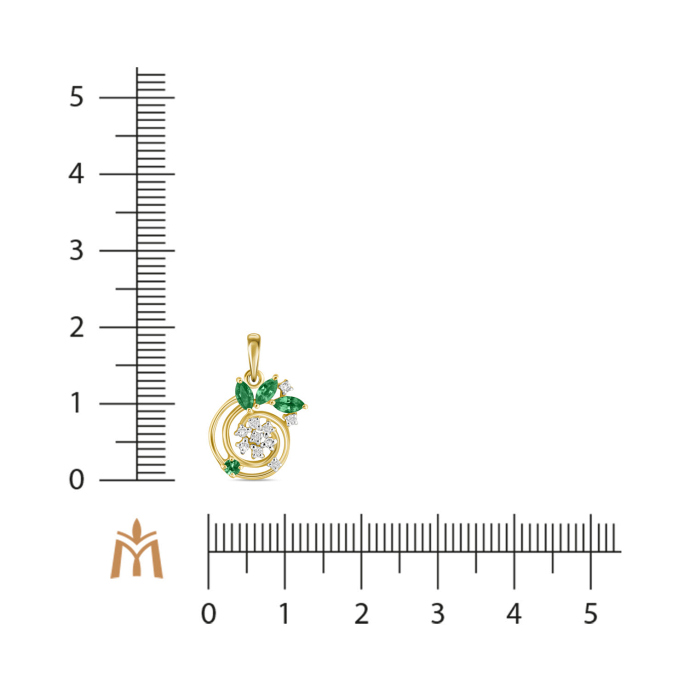Подвеска с бриллиантами и изумрудами - фото 2 Подвеска с бриллиантами и изумрудами - фото 2