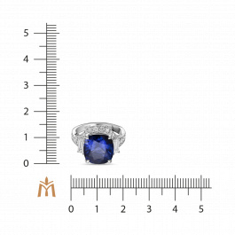 Кольцо с бриллиантами и сапфиром