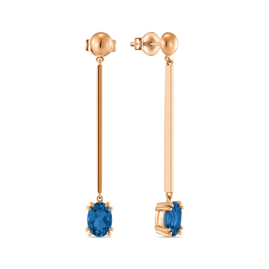 Серьги с лондон топазом