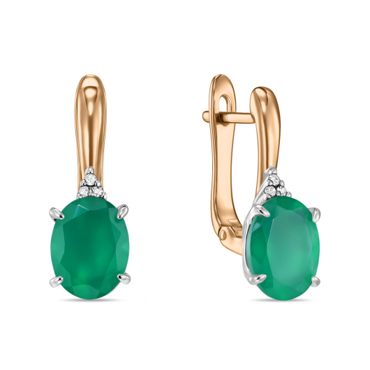 Серьги с агатами и бриллиантами