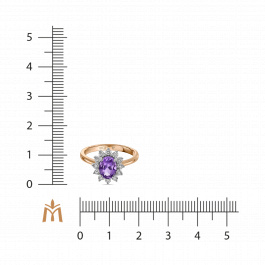 Кольцо с аметистом и бриллиантами